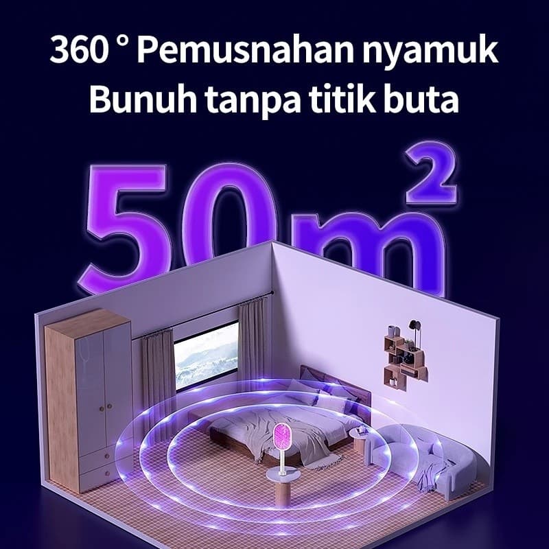 ไม้ตียุงไฟฟ้า เครื่องดักยุงไฟฟ้า โคมไฟกันยุงและตียุงในเครื่องเดียว แถมฟรี USB+ฐานตั้ง ชาต1ครั้ง เก็บไว้ใช้ได้1เดือน รูปที่ 6