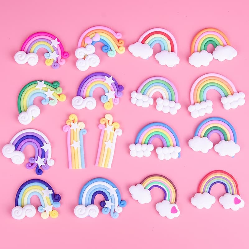 ในไทย ป้ายปักเค้ก ท็อปเปอร์เค้ก รูปเมฆและสายรุ้ง สำหรับตกแต่งเค้ก cake รูปที่ 2