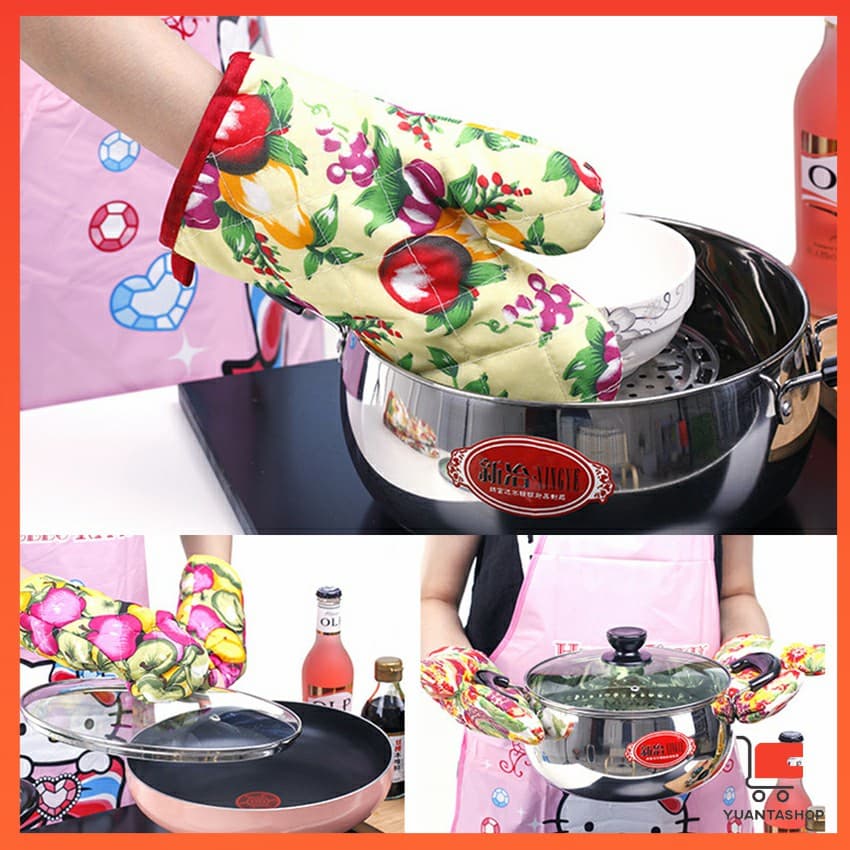 จัดเก็บสะดวก จัดส่งคละลาย ถุงมือกันความร้อน ถุงมือไมโครเวฟ Cooking gloves รูปที่ 5