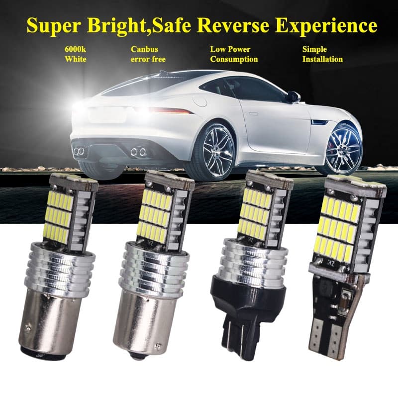 หลอดไฟเบรกท้ายรถยนต์ LED T15 T20 1156 BA15S P21W W16W 45SMD 4014 12V สีขาว สีเหลือง รูปที่ 1