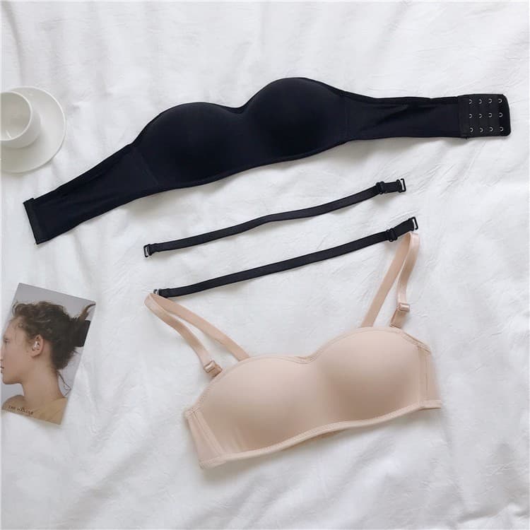 ส่งจากไทย1-2 วัน! เสื้อชั้นใน ไร้โครงถอดสายได้ บราเกาะอก ใส่ได้ 2 แบบ Bra มีซิลิโคนกันหลุด รูปที่ 4