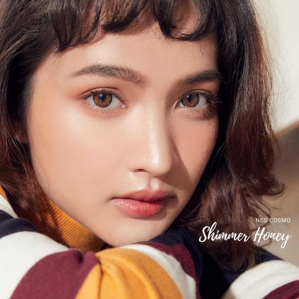 คอนแทคเลนส์ Shimmer Honey สีน้ำตาลทอง สายฝอ ผิวสีน้ำผึ้งใส่สวยมาก มีส่งด่วนใน กทม. รูปที่ 2