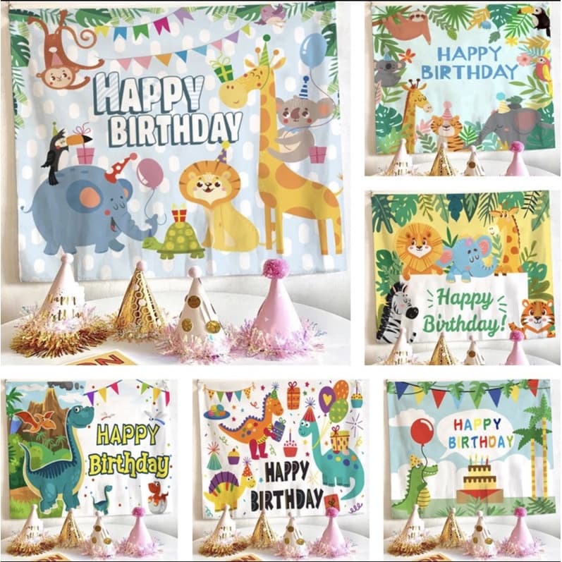 ป้ายวันเกิด ฉากวันเกิดHappy birthday ลายน่ารัก รูปที่ 1