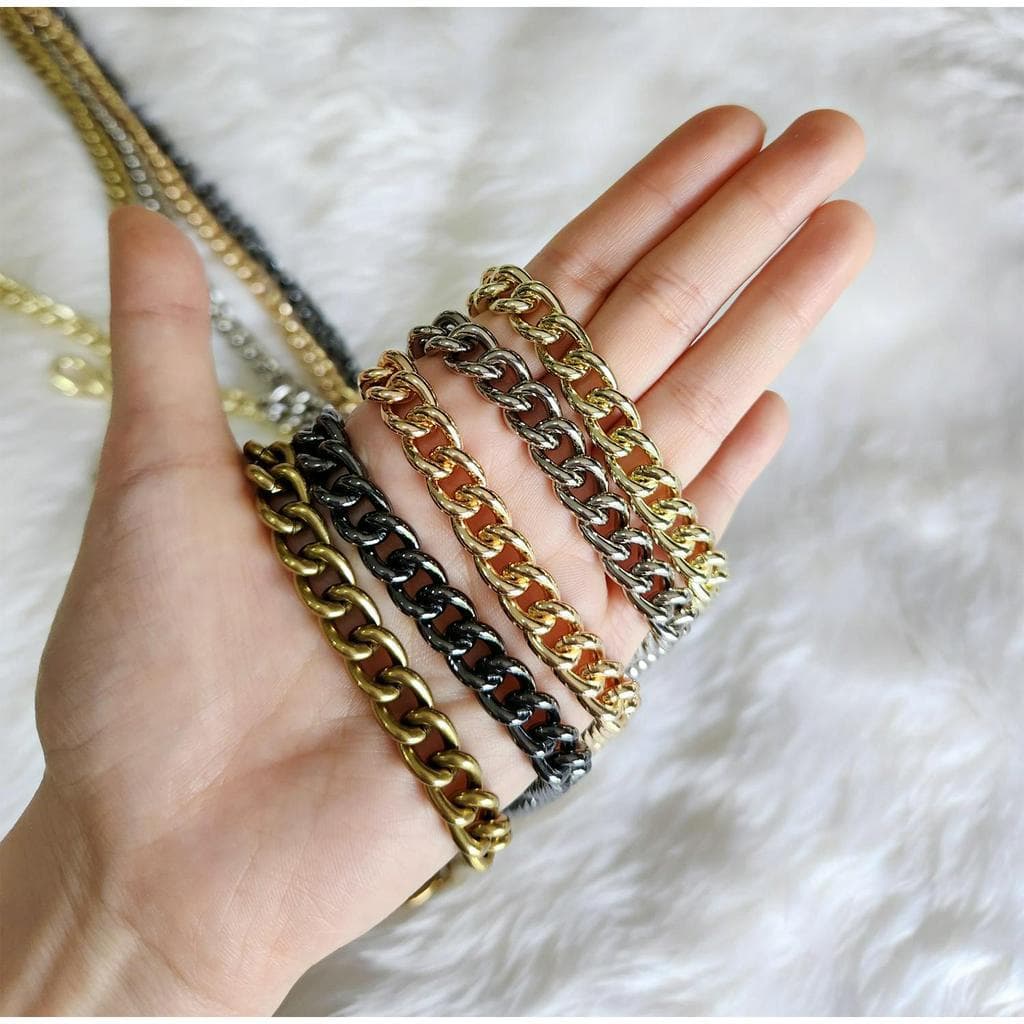 สายโซ่ สายกระเป๋าโซ่ สายโซ่โลหะ รุ่นโซ่มนหน้ากว้าง 8 mm. chain strap รูปที่ 7