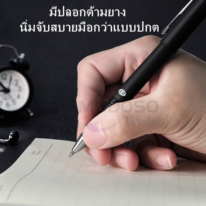 ปากกาเจล ขนาดเส้น 0.7mm รุ่น W-369 หมึกสีน้ำเงิน/ดำ/แดง แบบมีปลอกด้ามยาง สามารถเปลี่ยนไส้ได้ #pen#office รูปที่ 5