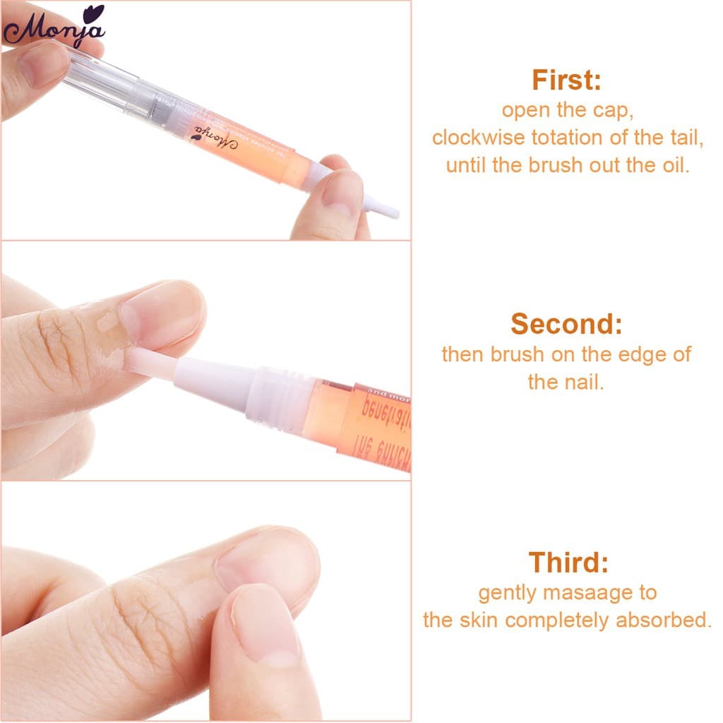 Monja น้ำมันบำรุงเล็บมือ กลิ่นผลไม้ 5 มล. nail oil nutrition moisture cuticle soft manicure pedicure รูปที่ 7