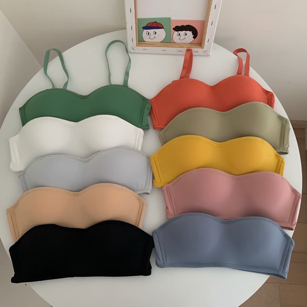 ส่งจากไทย1-2 วัน! เสื้อชั้นใน ไร้โครงถอดสายได้ บราเกาะอก ใส่ได้ 2 แบบ Bra มีซิลิโคนกันหลุด รูปที่ 2