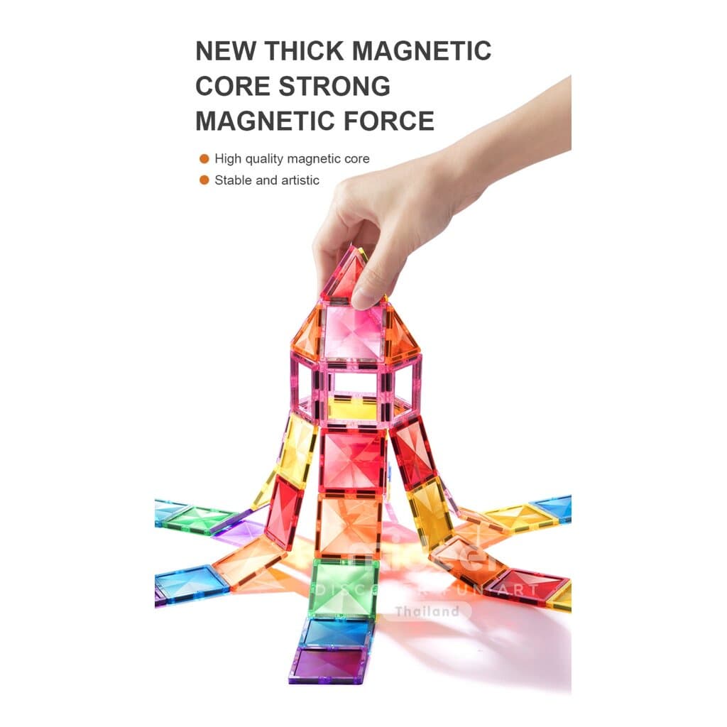 Mideer มิเดียร์ Colorful Magnetic Tiles แม่เหล็กตัวต่อสีรุ้ง MD1141-MD1142 รูปที่ 4