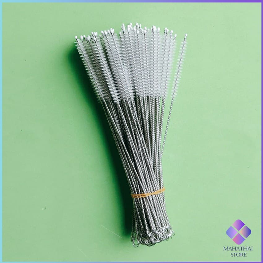 MahaThai แปรงล้างหลอดดูด จุกนม ขนไนล่อน ไม่ทำให้เป็นรอย Stainless steel soft straw straw brush รูปที่ 3