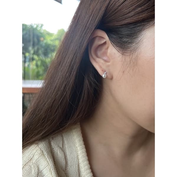 A.piece ต่างหูมุกแท้ เงินแท้ Gem pearl earrings รูปที่ 4