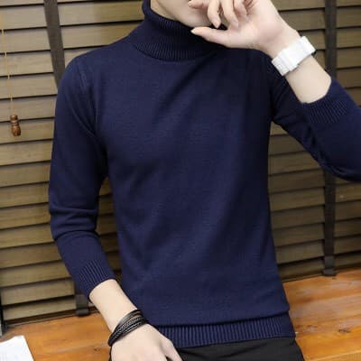 Hot ไหมพรมผู้ชายคอเต่ารุ่นขายดี เนื้อผ้าหนานุ่ม ใส่สบายทรงเกาหลี รูปที่ 6