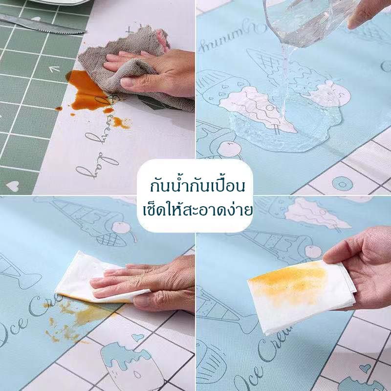 ผ้าปูโต๊ะ พลาสติกปูโต๊ะ วัสดุpeva /ผ้ายาง สไตล์นอร์ดิก กันน้ำกันน้ำมันทนร้อน ปูโต๊ะอาหาร รูปที่ 2