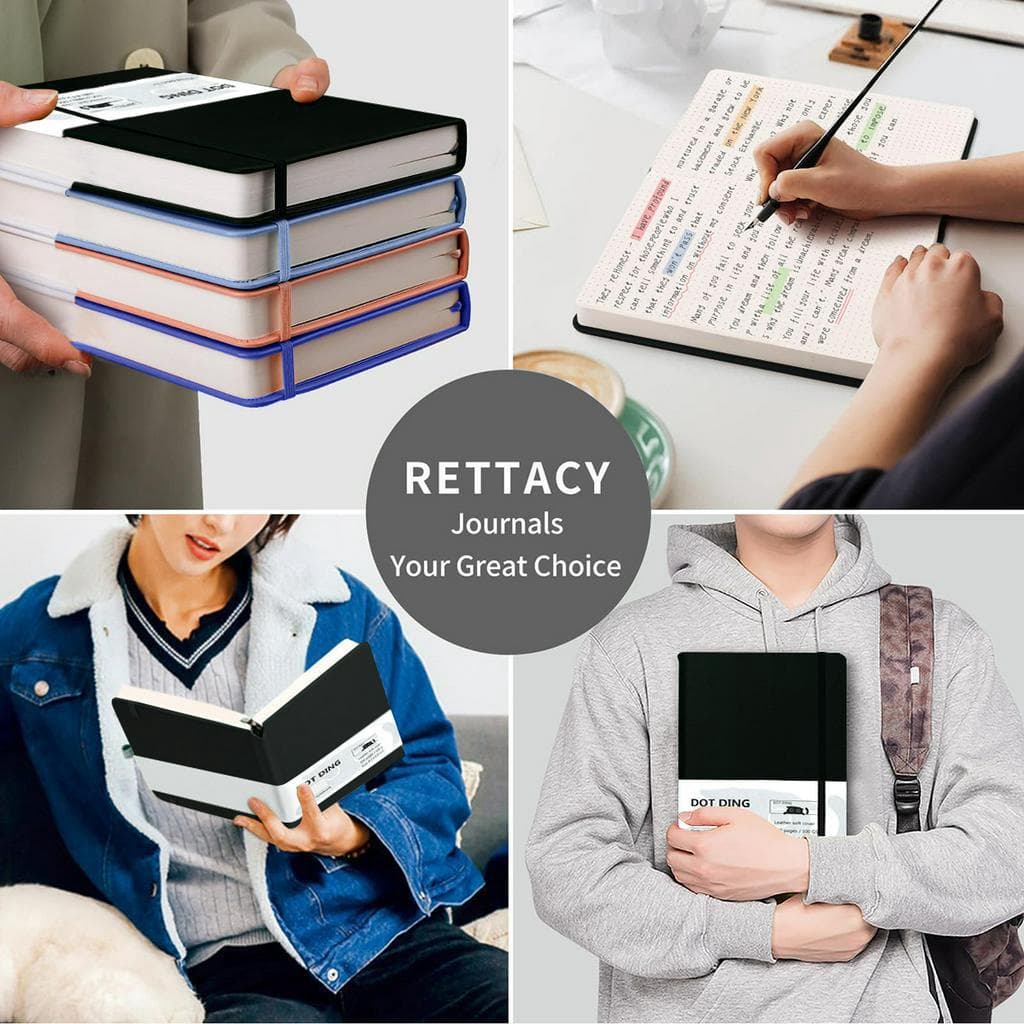 สมุดบันทึกจุดสําหรับการวางแผนBojo Planenr A5 ผ้าปกแข็ง Bullet Journal Note Book 96 แผ่น, 100 GSM รูปที่ 8