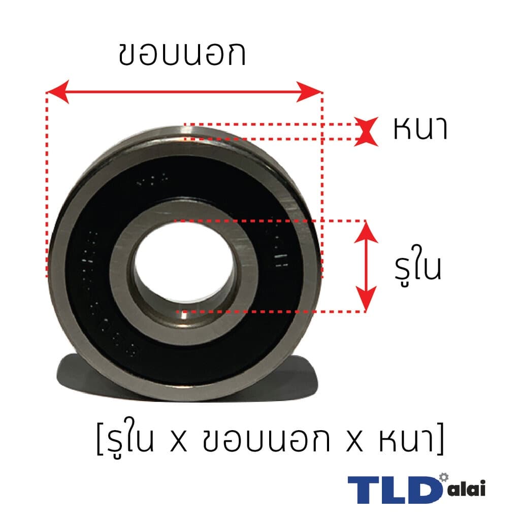 อะไหล่ ตลับลูกปืน 608 #2RS ขนาด 8x22x7mm. ฝายาง2ข้าง ball bearing ยี่ห้อ HCH แบรนด์ชั่นนำ ... รูปที่ 4