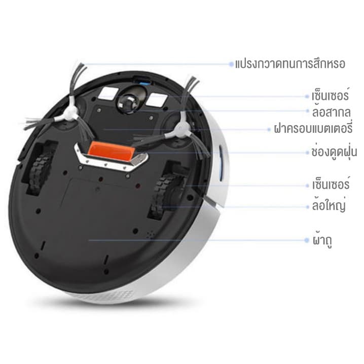 Haien robot เครื่องดูดฝุ่น ดูดฝุ่น ถูพื้น 3in1หุ่นยนต์ดูดฝุ่นแรงดูดสูง2500Pa เงียบเป็นพิเศษรับประกันคุณ รูปที่ 7
