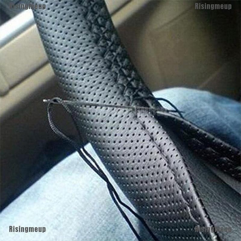 ปลอกหนังหุ้มพวงมาลัยรถยนต์ สีดํา รูปที่ 1