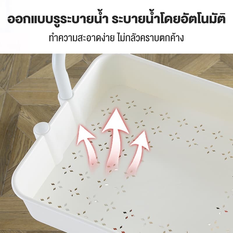 BV ชั้นวางของ พร้อมล้อเลื่อน+ที่จับ 3/4/5 ชั้นวางของมีล้อ พร้อมล้อเลื่อน+ที่จับ ใช้ในสถานการณ์ต่างๆ เคลื่อนย้ายสะดวก รูปที่ 6
