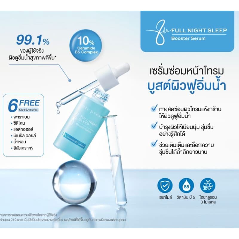 4 สูตร สลีปปิ้ง มาสก์ VS บูสเตอร์ เซรั่ม คิวเพรส Cute press booster serum sleeping mask รูปที่ 5