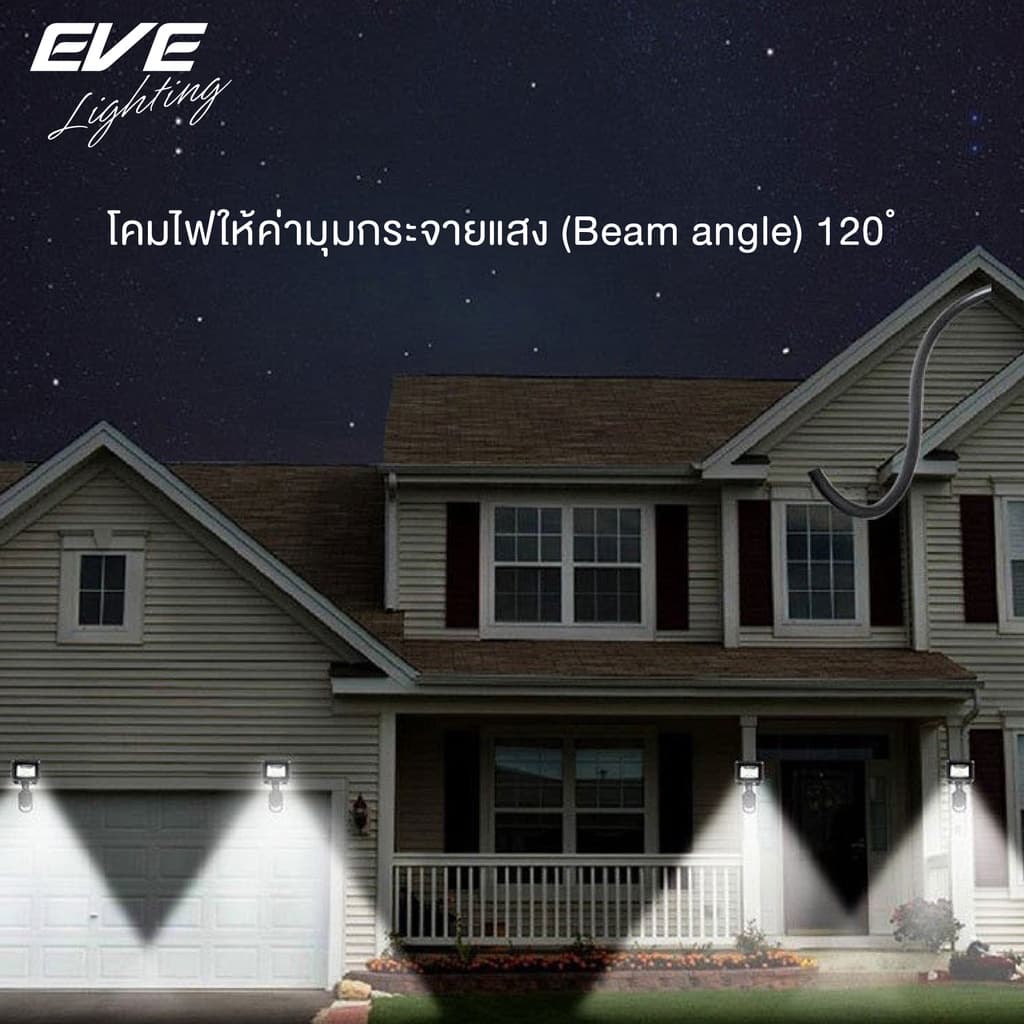 EVE โคมฟลัดไลท์ แอลอีดี LED เดินผ่านแล้วติด รุ่น SENSOR ขนาด 20 ถึง 50 วัตต์ แสงขาว 6500K รูปที่ 4