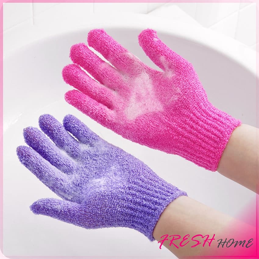 ถุงมืออาบน้ำ ถุงมือขัดผิวอาบน้ำ ขจัดเซลล์ผิวเก่า Glove-style bath towel รูปที่ 1
