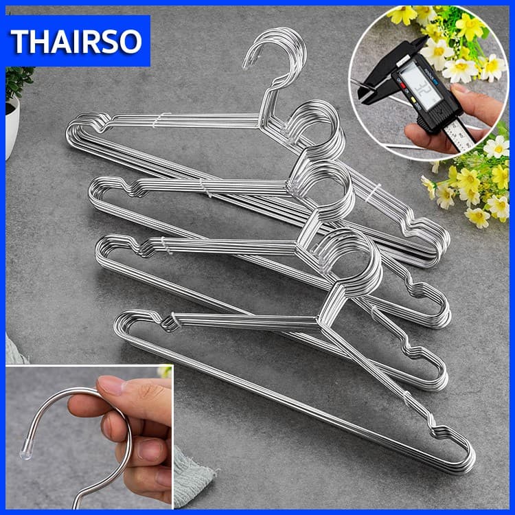 ไม้แขวนเสื้อสแตนเลส ไม้แขวน ไม้แขวนสแตนเลส หนา3.2mm ยาว 45cm No.C011045 รูปที่ 4