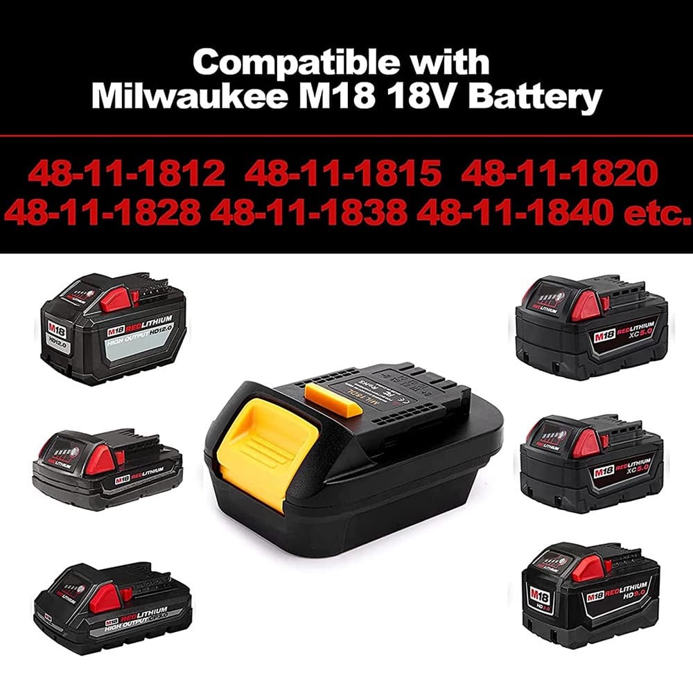 MIL18DL อะแดปเตอร์แบตเตอรี่สําหรับ Milwaukee M18 18V Li-Ion แบตเตอรี่แปลงสําหรับ Dewalt 18V 20V Li-Ion แบตเตอรี่เครื่องมือ รูปที่ 3