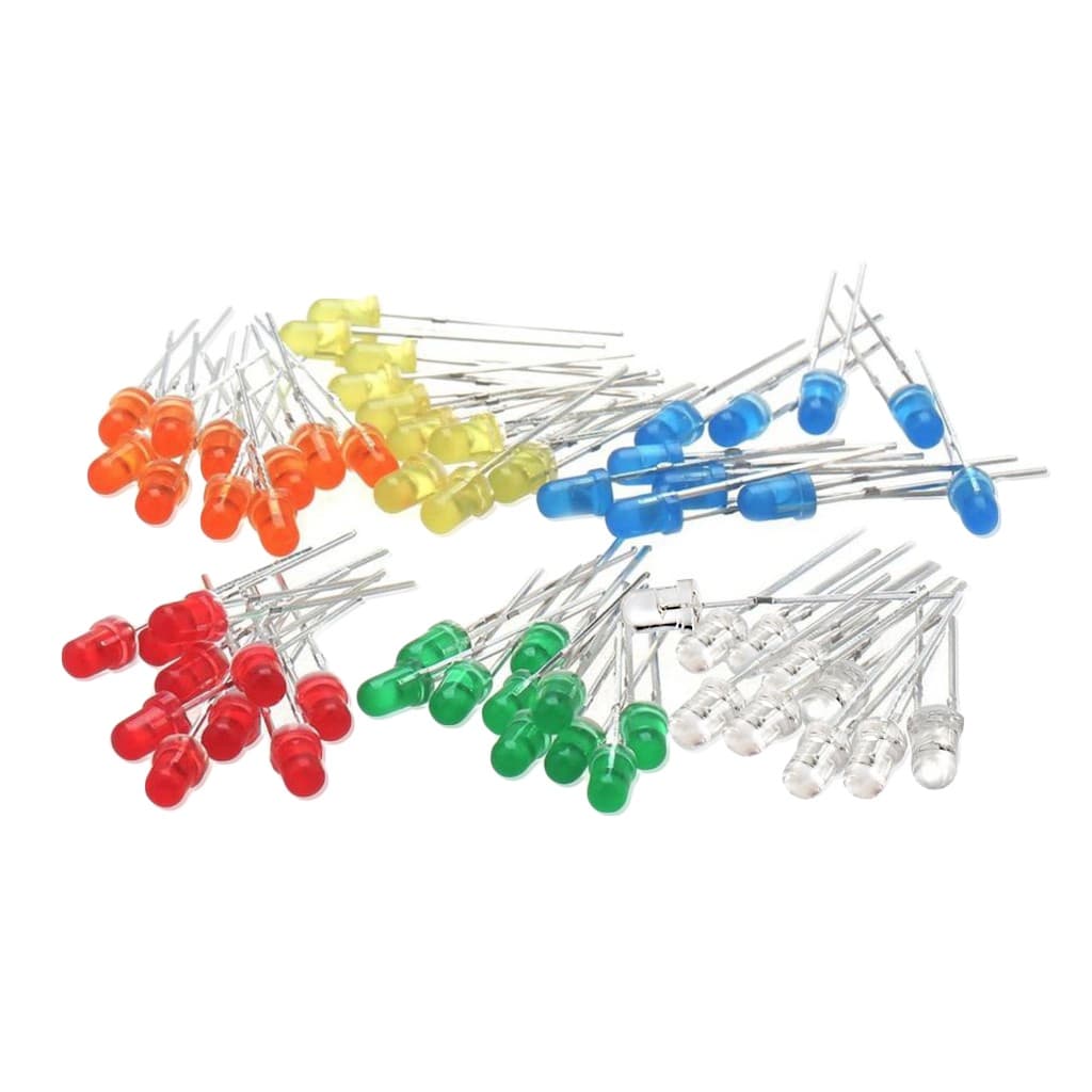LED กลม 1.8mm 3mm 5mm UV IR ขาว ฟ้า เขียว เหลือง แดง ส้ม ยูวี White Blue Green Yellow Red F3 F5 ไดโอดเปล่งแสง รูปที่ 1