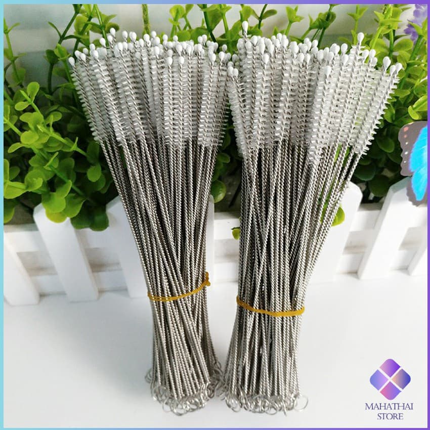 MahaThai แปรงล้างหลอดดูด จุกนม ขนไนล่อน ไม่ทำให้เป็นรอย Stainless steel soft straw straw brush รูปที่ 1