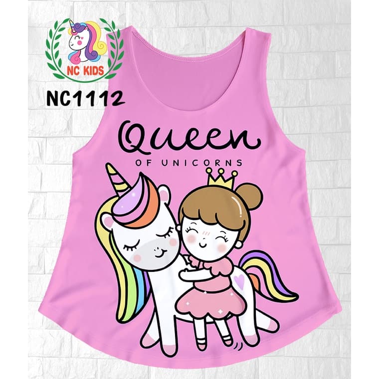 เสื้อกล้ามเด็กผู้หญิง ลายการ์ตูน โพนี่ ยูนิคอร์น ลายน่ารัก ยับยาก ใส่สบาย หน้าร้อน รูปที่ 5