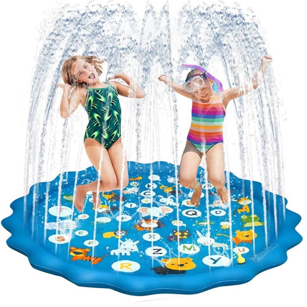 สระน้ำพุ 170cm สระน้ำพุเด็ก ของเล่นน้ำ ถาดน้ำพุเด็ก สระน้ำพุ Sprinklers Pad for Kids รูปที่ 1