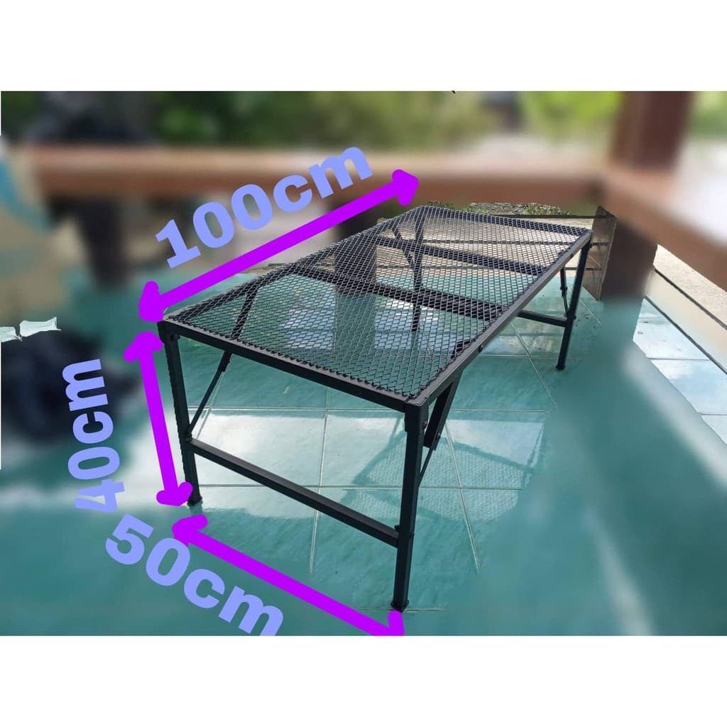 โต๊ะพับอเนกประสงค์ ขนาด ก.50Xย.100Xส.40 ซม. ตะแกรงเหล็ก พ่นสีป้องกันสนิม พกพาสะดวก คงทนรับน้ำหนักได้ 100+Kg รูปที่ 1