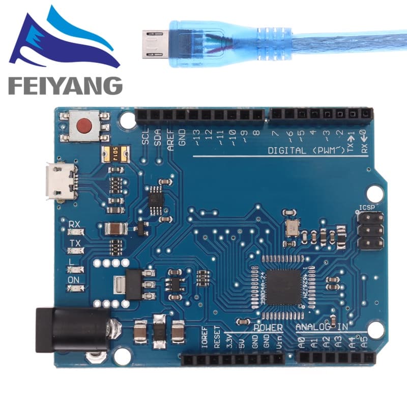 Leonardo R3 บอร์ดไมโครคอนโทรลเลอร์ Atmega32u4 พร้อมสายเคเบิล USB สําหรับ Arduino DIY รูปที่ 2