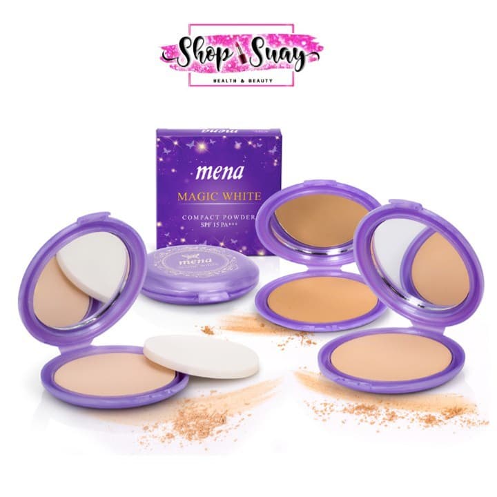 ** 1 ตลับ ** Mena Magic White Compact Powder แป้งพัฟ มีนา ขนาด 12 กรัม รูปที่ 1