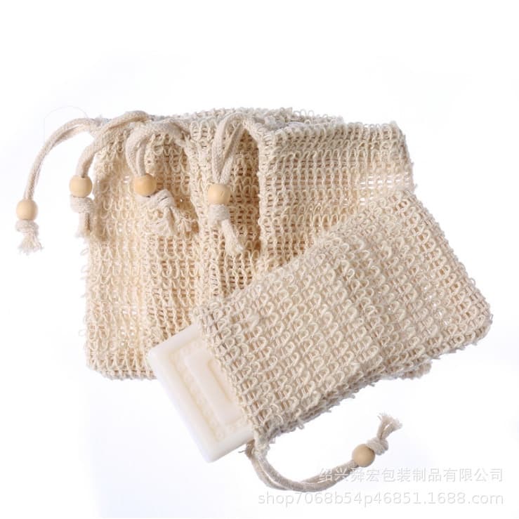 DIY ถุงตาข่าย สำหรับใส่สบู่ ถุงใส่สบู่ตีฟองธรรมชาติ กระเป๋าตาข่าย ถุงใส่สบู่อาบน้ำ 1 ชิ้น รูปที่ 4