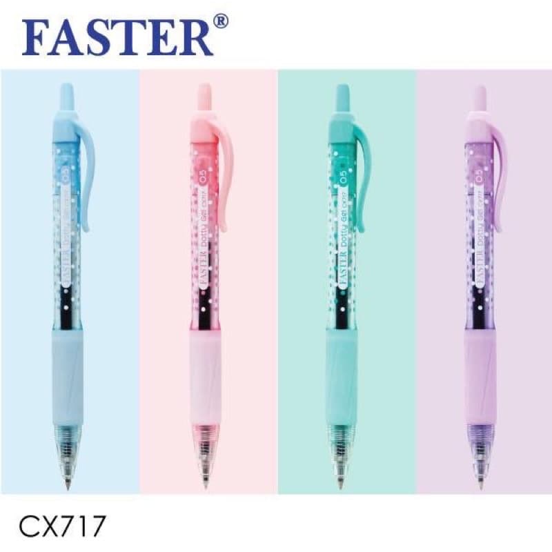 ปากกาเจล 0.5มม. Faster CX717 Dotty Gel หมึกเจลน้ำเงิน ปากกาเจลเกาหลี Made in Korea เจลคุณภาพสูง US.Station รูปที่ 5