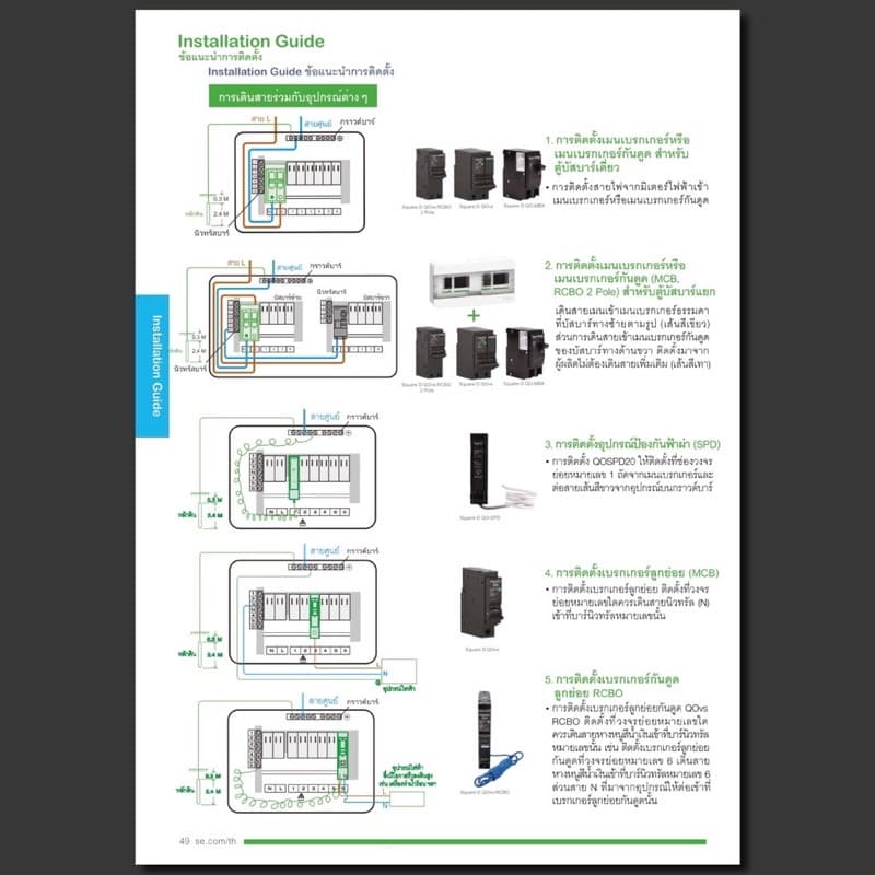 เซอร์กิตเบรกเกอร์ ลูกย่อย 6KA 1P 40A 50A 63A QO1.....VSC6T Schneider รูปที่ 3