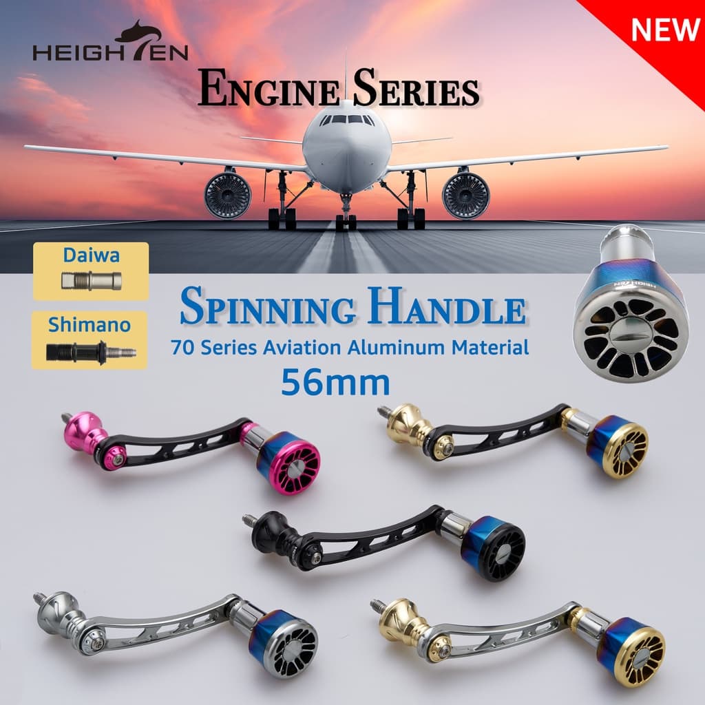 HEIGHTEN 56 มม.Reel Handle 24.5 มม.สําหรับ Shimano Stella Stradic Daiwa Caldia Spinning Fishing Reel รูปที่ 4