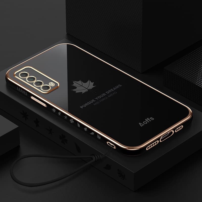 ปลอกสไตล์ใบเมเปิ้ล Huawei Y7A เคสโทรศัพท์ทรงสี่เหลี่ยมเคสชุบอ่อน รูปที่ 4