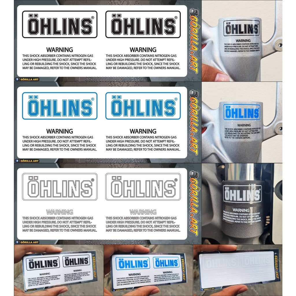 สติ๊กเกอร์ Ohlins สติ๊กเกอร์ติด โช๊ค Ohlins พื้นใสอักษรสี โอลิน / Sticker Ohlins floor color clear letters รูปที่ 1