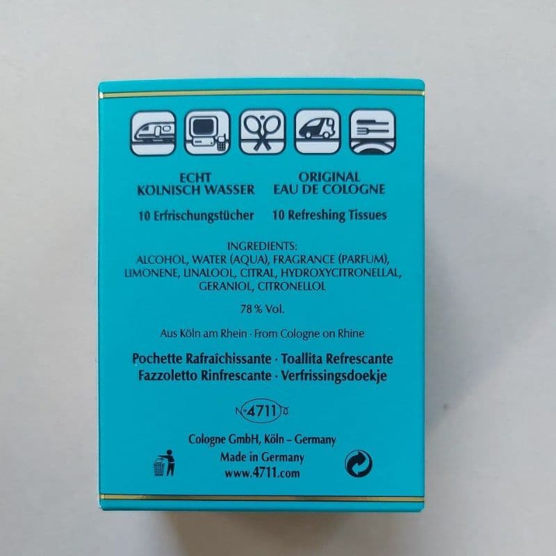 4711 กระดาษเย็น 10​ ชิ้น Original Eau De Cologne Refreshing Tissue ผลิต 02/2025 รูปที่ 2