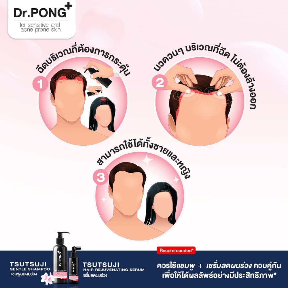 เซรั่มลดผมร่วง Dr.PONG TSUTSUJI HAIR REJUVENATING SERUM - anti-hairloss serum เซรั่มบำรุงผม ลดผมร่วง รูปที่ 7