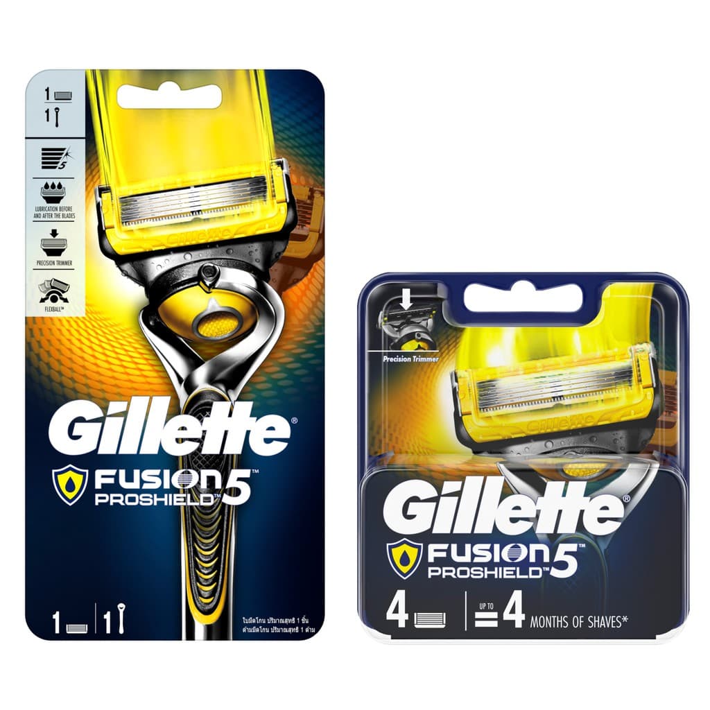 ยิลเลตต์ ฟิวชั่น โปรชิลด์ ใบมีดโกน แพ็ค 4 ชิ้น Gillette Fusion Proshield Blade 4 Cartridges Refills รูปที่ 2