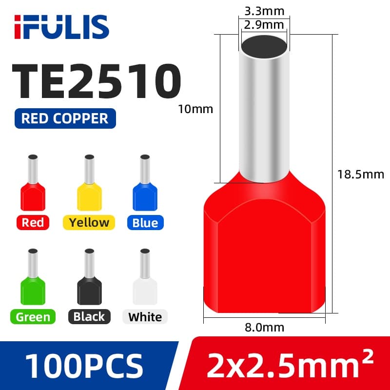 Te0508 TE1508 TE2508 ขั้วต่อสายไฟ มีฉนวนกันความร้อน รูปที่ 8