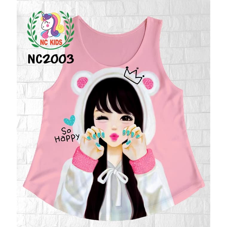 เสื้อกล้ามเด็กผู้หญิง ลายการ์ตูน โพนี่ ยูนิคอร์น ลายน่ารัก ยับยาก ใส่สบาย หน้าร้อน รูปที่ 4