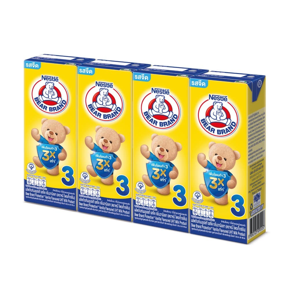 x1ลัง BEAR BRAND 3 Protetion UHT นมตราหมียูเอชที สูตร3 โพรเท็กซ์ชัน 180มล. รูปที่ 3