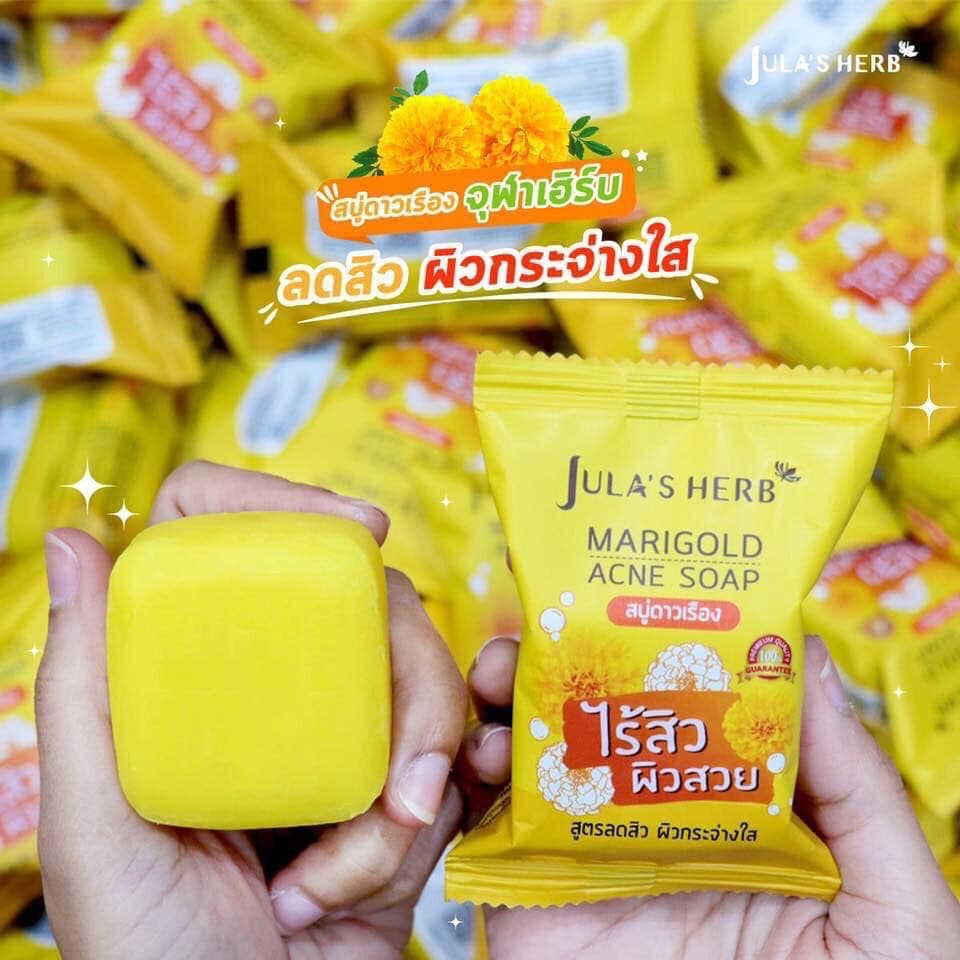 JULA HERB Watermelon, Marigold, Longan Soap จุฬาเฮิร์บ สบู่แตงโม ดาวเรือง ลำไย แครอท รูปที่ 6