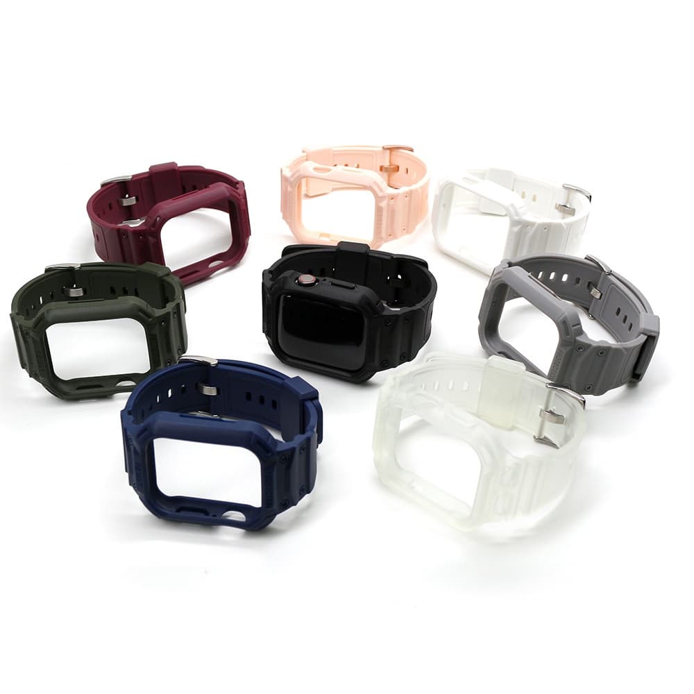 เคส + สายซิลิโคน ชุดป้องกัน สำหรับ Apple Watch Strap Series 11 10 Ultra 2 9 8 7 6 5 SE 4 3 สายนาฬิกา Band iWatch 49 46 45 44 42 41 40 38mm รูปที่ 3