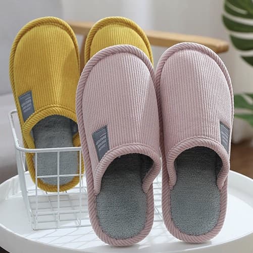 รองเท้าใส่ในบ้าน พื้นยาง กันลื่น slipper สลิปเปอร์ สีพื้น เท้าอวบเพิ่ม 1 ไซส์ รูปที่ 4