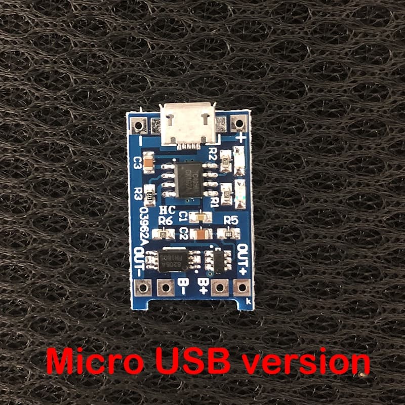 บอร์ดโมดูลป้องกันที่ชาร์จแบตเตอรี่ลิเธียม 3.7V 5V 1A 2A Li-ion Lipo Micro USB Type-C รูปที่ 3