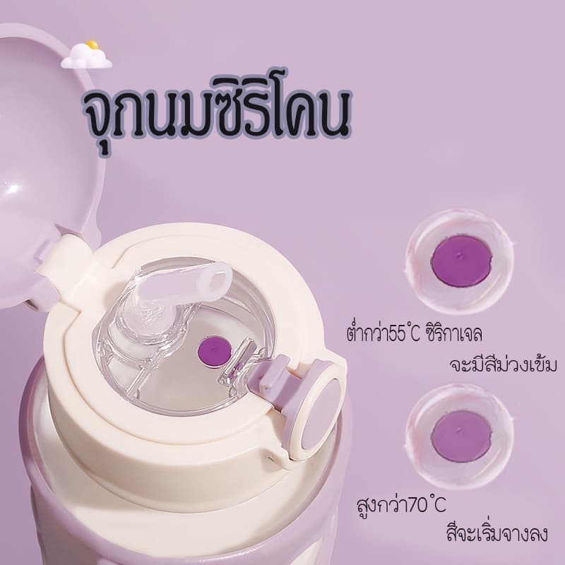AD159_Shop Newกระติกน้ำเด็กมีหลอด กระติกน้ำสำหรับเด็ก กระติกน้ำนักเรียน พร้อมสายคล้องคอพกพาสะดวก สั่งเลย!! รูปที่ 4
